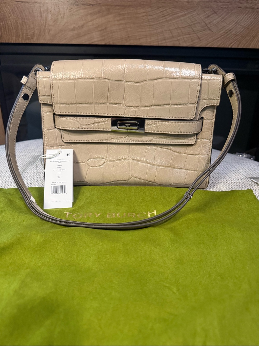 Tory Burch Lee Radziwill shoulder bag Hickory Croc-Embossed